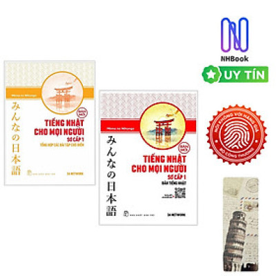 Combo Sách Tiếng Nhật Cho Mọi Người - Trình Độ Sơ Cấp 1: Tổng Hợp Các Bài Tập Chủ Điểm + Bản Tiếng Nhật (Bộ 2 cuốn/ Tặng kèm bookmark Happpy Life)