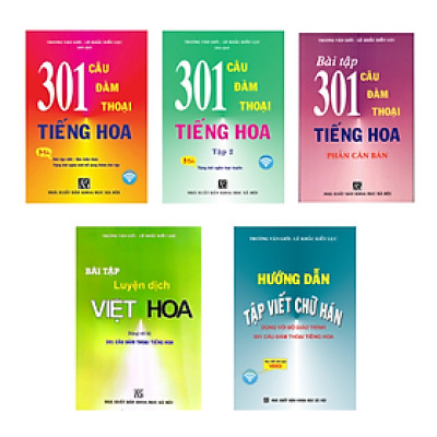 Sách - combo:Bộ giáo trinh 301 câu đàm thoại tiếng hoa giao tiếp 5 quyển ( Khổ NHỎ - BẢN MỚI)