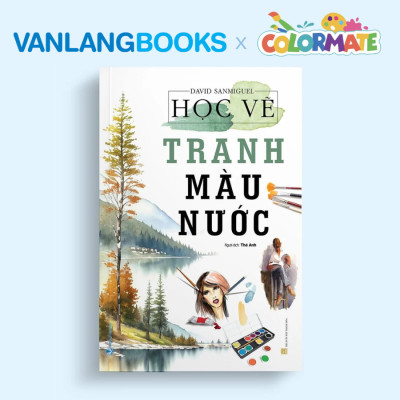 Sách Học Vẽ Tranh Màu Nước + Hộp 12 Màu Vẽ Acrylic 20ml - Vanlangbooks x Colormate