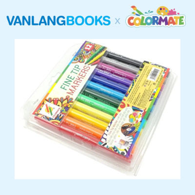 Sách Bí Quyết Vẽ Tranh Chì Cho Người Mới Bắt Đầu + Bộ 12 Bút Lông Fine Tip Marker - Vanlangbooks x Colormate