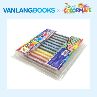 Sách Bí Quyết Vẽ Tranh Chì Cho Người Mới Bắt Đầu + Bộ 12 Bút Lông Bold Tip Marker - Vanlangbooks x Colormate
