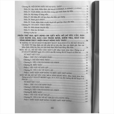 Sách Hướng Dẫn Cung Cấp, Đăng tải Thông Tin Về Lựa Chọn Nhà Thầu và Mẫu Hồ Sơ Đấu Thầu Trên Hệ Thống Mạng Đấu Thầu Quốc Gia - Thông tư 06/2024/TT-BKHĐT, Thông tư số 07/2024/TT-BKHĐT (V2420D)