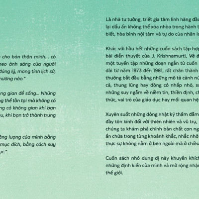 Sách - Vẻ đẹp của cuộc sống (Nhật ký của Krishnamurti) (J. Krishnamurti) (Nhã Nam Official)