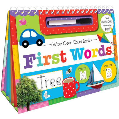 Wipe Clean Easel Book With Pen - First Words