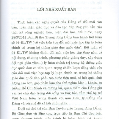 Giáo Trình Tư Tưởng Hồ Chí Minh (Dành Cho Bậc Đại Học Hệ Không Chuyên Lý Luận Chính Trị) - Bộ mới năm 2021