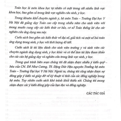 Toán Cao Cấp - Dùng Cho Đào Tạo Bác Sĩ Đa Khoa 