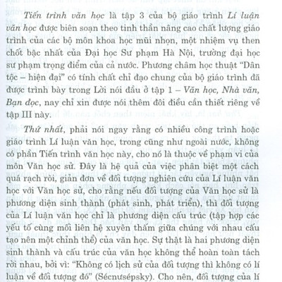 Lí Luận Văn Học - Tập 3 - Tiến Trình Văn Học (Tái bản năm 2020)