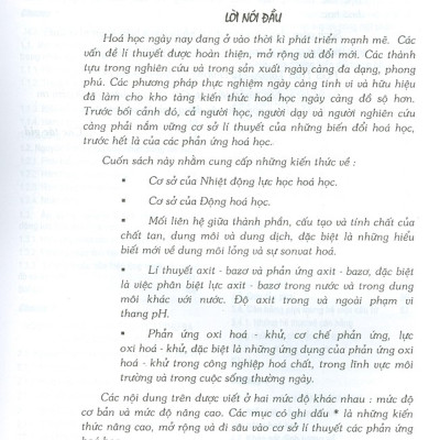 Cơ Sở Lí Thuyết Các Phản Ứng Hóa Học