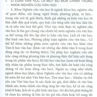 Lí Luận Văn Học - Tập 1 - Văn Học, Nhà Văn, Bạn Đọc (Tái bản năm 2020)
