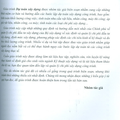 Giáo Trình Dự Toán Xây Dựng (Nguyễn Mai Chí Trung)