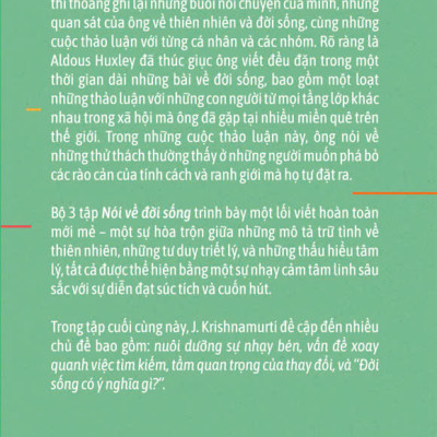 SÁCH KRISHNAMURTI NÓI VỀ ĐỜI SỐNG (Tập 3)