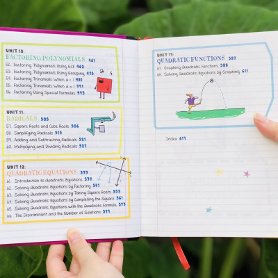 Sách Everything You Need To Ace Pre-algebra & Algebra Big Fat Notebooks ( Sổ Tay Đại Số Bản Tiếng Anh ) - Tổng Hợp Kiến Thức Toán Học Đại Số Cho Học Sinh Lớp 8 Đến Lớp 12 - Á Châu Books, Bìa Cứng, In Màu