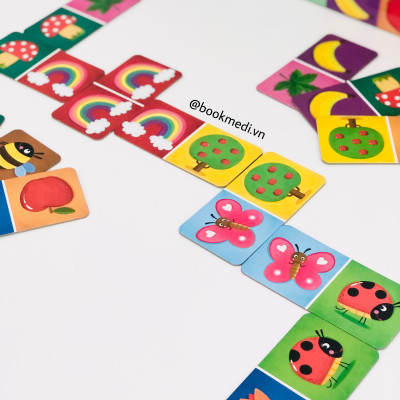 Bộ đồ chơi domino kèm sách cho bé 3+ học số và tiếng anh Mega Domino Nature