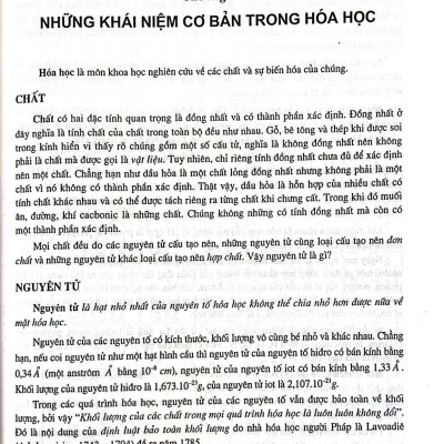 Hóa Học Vô Cơ Cơ Bản Tập 1 - Lí Thuyết Đại cương Về Hóa học 