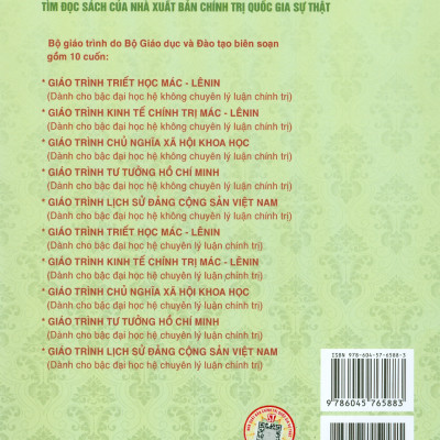 Combo 5 cuốn Giáo Trình Dành Cho Bậc Đại Học Hệ Không Chuyên Lý Luận Chính Trị: Giáo Trình Triết Học, Giáo Trình Kinh Tế Chính Trị ,  Giáo Trình Chủ Nghĩa Xã Hội Khoa Học, Giáo Trình Lịch Sử Đảng Cộng Sản Việt Nam, Giáo Trình Tư Tưởng Hồ Chí Minh