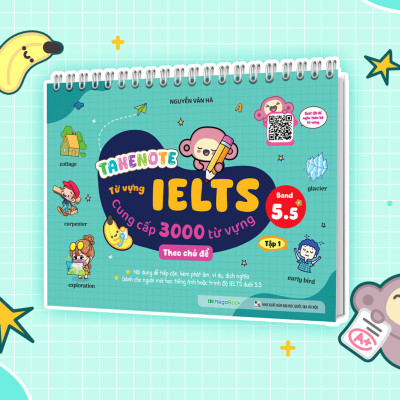 Combo Takenote IELTS 6000 Từ vựng theo chủ đề (2 Tập) (Band 5.5)