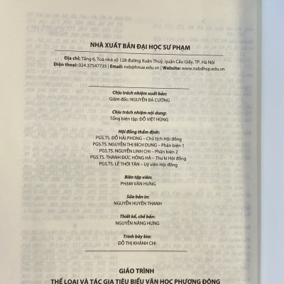 Sách - Giáo trình thể loại và tác gia tiêu biểu văn học phương Đông