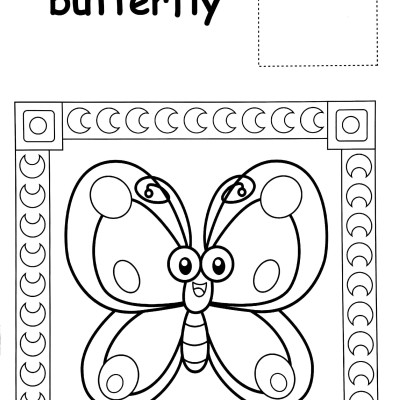 Fun With Cut & Paste Copy Colouring: Butterfly Happy Time
