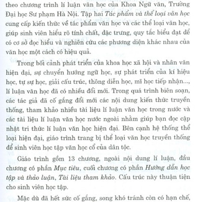 Lí Luận Văn Học - Tập 2 - Tác Phẩm Và Thể Loại Văn Học (Tái bản năm 2020)
