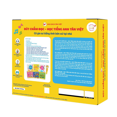 Sách - Bút Chấm Đọc-Học Tiếng Anh Tân Việt - Cô Gia Sư Tiếng Anh Bản Xứ Tại Nhà - Phiên Bản 6 Sách (Dành Cho Trẻ Từ 0 Đến 6 Tuổi)