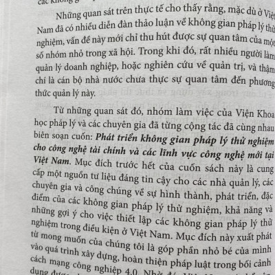 Phát Triển Không Gian Pháp Lý Thử Nghiệm Cho Công Nghệ Tài Chính và Các Lĩnh Vực Công Nghệ Mới Tại Việt Nam