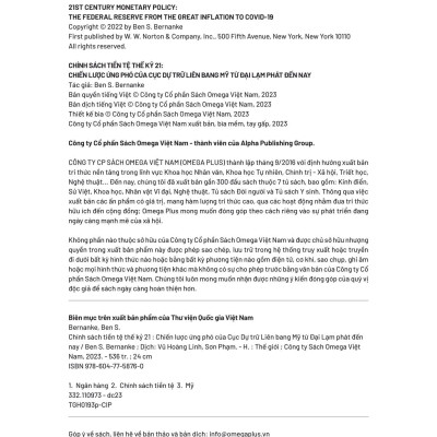 [Pre-order] Chính Sách Tiền Tệ Thế Kỷ 21