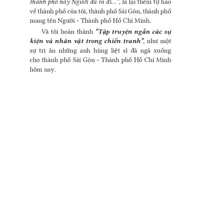 Tập Truyện Ngắn Các Sự Kiện Và Nhân Vật Trong Chiến Tranh - (Kỷ niệm 50 năm ngày giải phóng miền Nam thống nhất đất nước 1975 - 2025)