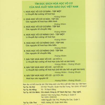 Hóa Học Vô Cơ Cơ Bản Tập 1 - Lí Thuyết Đại cương Về Hóa học 