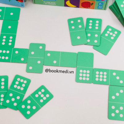 Bộ đồ chơi domino kèm sách cho bé 3+ học số và tiếng anh Mega Domino Nature