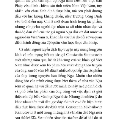 Một Cuộc Chạy Trốn - Tuyển tập truyện ngắn Nga - Tác giả Constantin Staniukovic; Thúy Toàn tuyển dịch