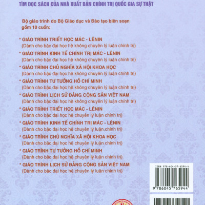 Combo 4 cuốn Giáo Trình Dành Cho Bậc Đại Học Hệ Không Chuyên Lý Luận Chính Trị: Giáo Trình Triết Học Mác – Lênin + Giáo Trình Lịch Sử Đảng Cộng Sản Việt Nam + Giáo Trình Chủ Nghĩa Xã Hội Khoa Học + Giáo Trình Tư Tưởng Hồ Chí Minh