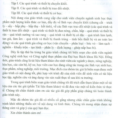 Giáo Trình Các Quá Trình Và Thiết Bị Trong Công Nghệ Thực Phẩm - Công Nghệ Sinh Học - Tập III: Quá Trình Và Thiết Bị Cơ Học