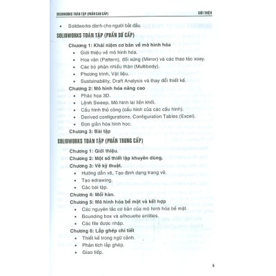 Solidworks Toàn Tập - Phần Sơ Cấp - Phần Trung Cấp - Phần Cao Cấp ( bộ 3 cuốn )