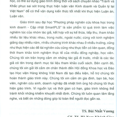 Giáo Trình Sau Đại Học Phương Pháp Nghiên Cứu Khoa Học Trong Kinh Doanh (Cập Nhật Smart PLS) - TS. Bùi Nhất Vương, GS. TS. Hà Nam Khánh Giao