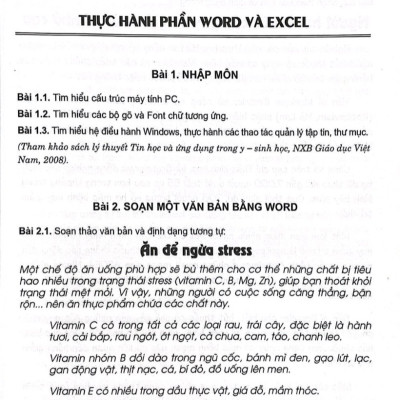Thực Hành Tin Học Và Ứng Dụng Trong Y - Sinh Học (Dùng cho đào tạo bác sĩ y học cổ truyền)