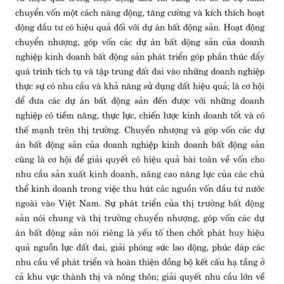 Pháp luật về chuyển nhượng, góp vốn các dự án bất động sản của doanh nghiệp kinh doanh bất động sản (Sách chuyên khảo)