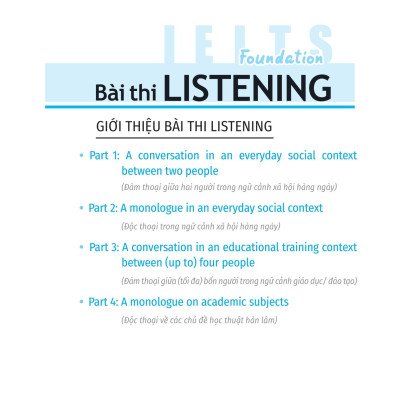 Ielts Foundation - Luyện Thi Ielts Cho Người Mới Bắt Đầu 4 Kỹ Năng - Giúp Bạn Khởi Đầu Và Luyện Thi 4 Kỹ Năng Ielts Thành Công