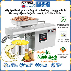 Máy ép dầu ăn thực vật nóng và lạnh dùng trong gia đình thương hiệu Anh Quốc cao cấp AOSIDA 999A - Công suất 1000W - Hàng nhập khẩu