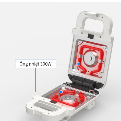 Máy kẹp nướng bánh Bianco LocknLock EJB126IVY, Hàng chính hãng, Làm nóng 2 mặt, Phủ men sứ, có tay cầm - JoyMall