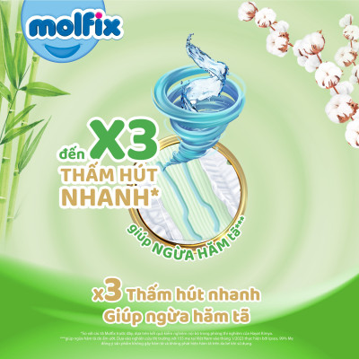 Combo 2 Tã/bỉm quần MOLFIX Thiên nhiên Super Jumbo M60/L52/XL42/XXL38