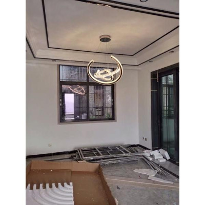 Đèn thả phòng khách phale vòng cung kèm led 3 chế độ ánh sáng