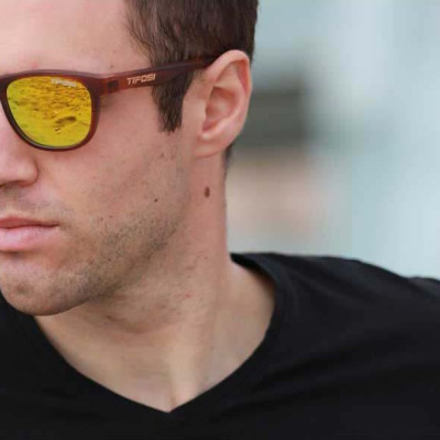 Kính mát thể thao Unisex Tifosi Swank - Gọng Woodgrain, Tròng Smoke Yellow