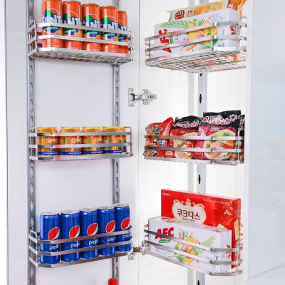 Giá đựng đồ kho bằng inox 6 tầng (Tủ kho để đồ khô 6 tầng cánh mở thương hiệu Gerari)