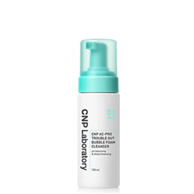 Sữa rửa mặt tạo bọt cho da mụn nhạy cảm làm sạch sâu bã nhờn CNP AC Pro Bubble Foam Cleanser 150ML