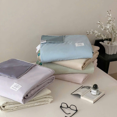 Bộ chăn chần ga gối thêu sợi tencel tự nhiên LIDACO ga phủ chần bông mềm êm decor cho phòng ngủ vintage