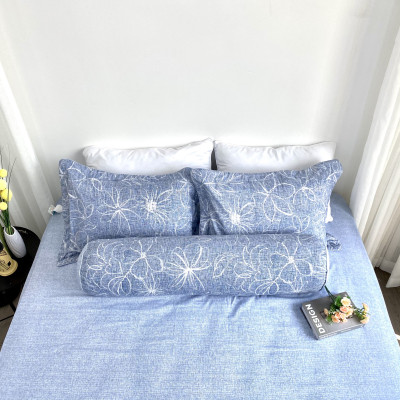 Bộ ga giường  KBedding by Everon KMTP 111 Microtencel Xanh in hoa (4 món)