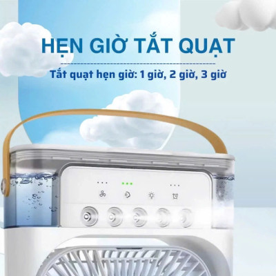 Quạt Phun Sươjng Điều Hòa Mini Cao Cấp (Loại Tốt) - Hàng Chất Lượng Cao, Mẫu Mới Siêu Bền với Đèn LED Tinh Tế, ĐÈN TRANG TRÍ
