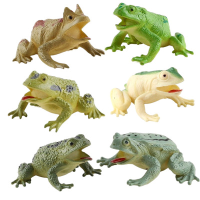 Bộ 6 đồ chơi Ếch nhái giả Frog Toy size lớn nhiều màu y như thật cho bé chơi Halloween
