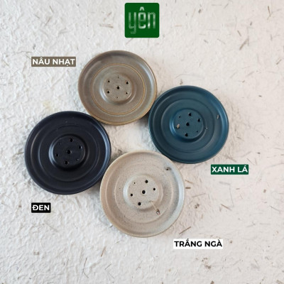 Đế Hứng Nhang Thảo Mộc Yên Bằng Gốm Tối Giản Phong Cách Thiền Nhật Đựng Tàn Nhang