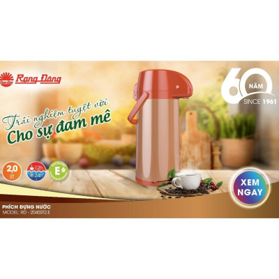 Phích đựng nước cao cấp nút ấn 2 lít RD-2045 ST2.E chính hãƞg Rạng Đông